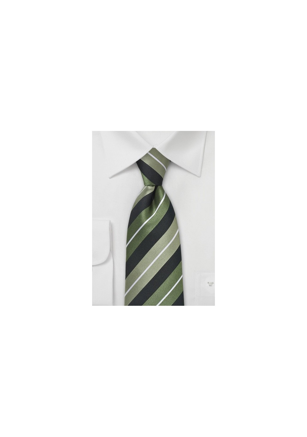 Striped Tie in Sage Greeens