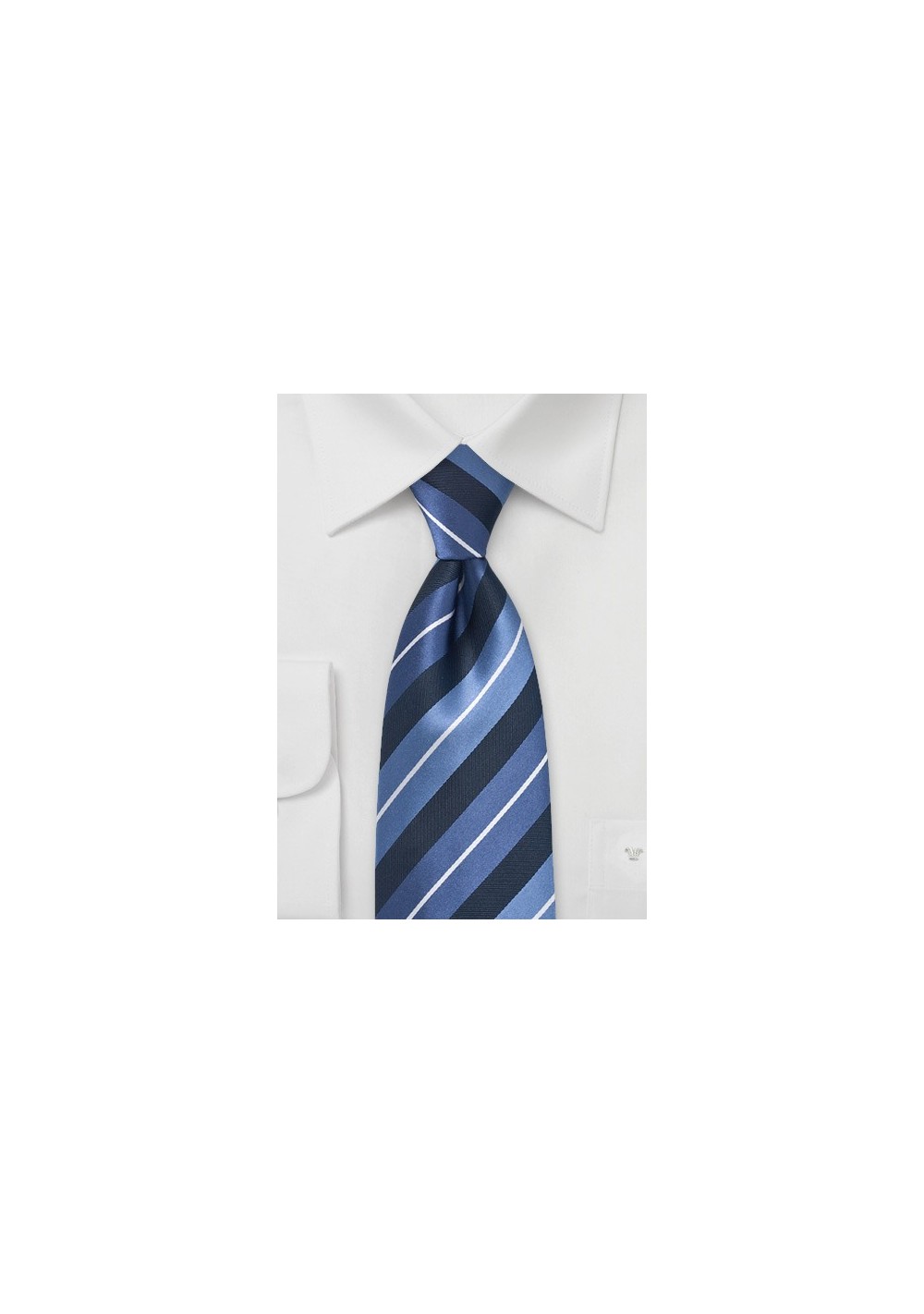 Modern Striped Tie in Nautical Blues