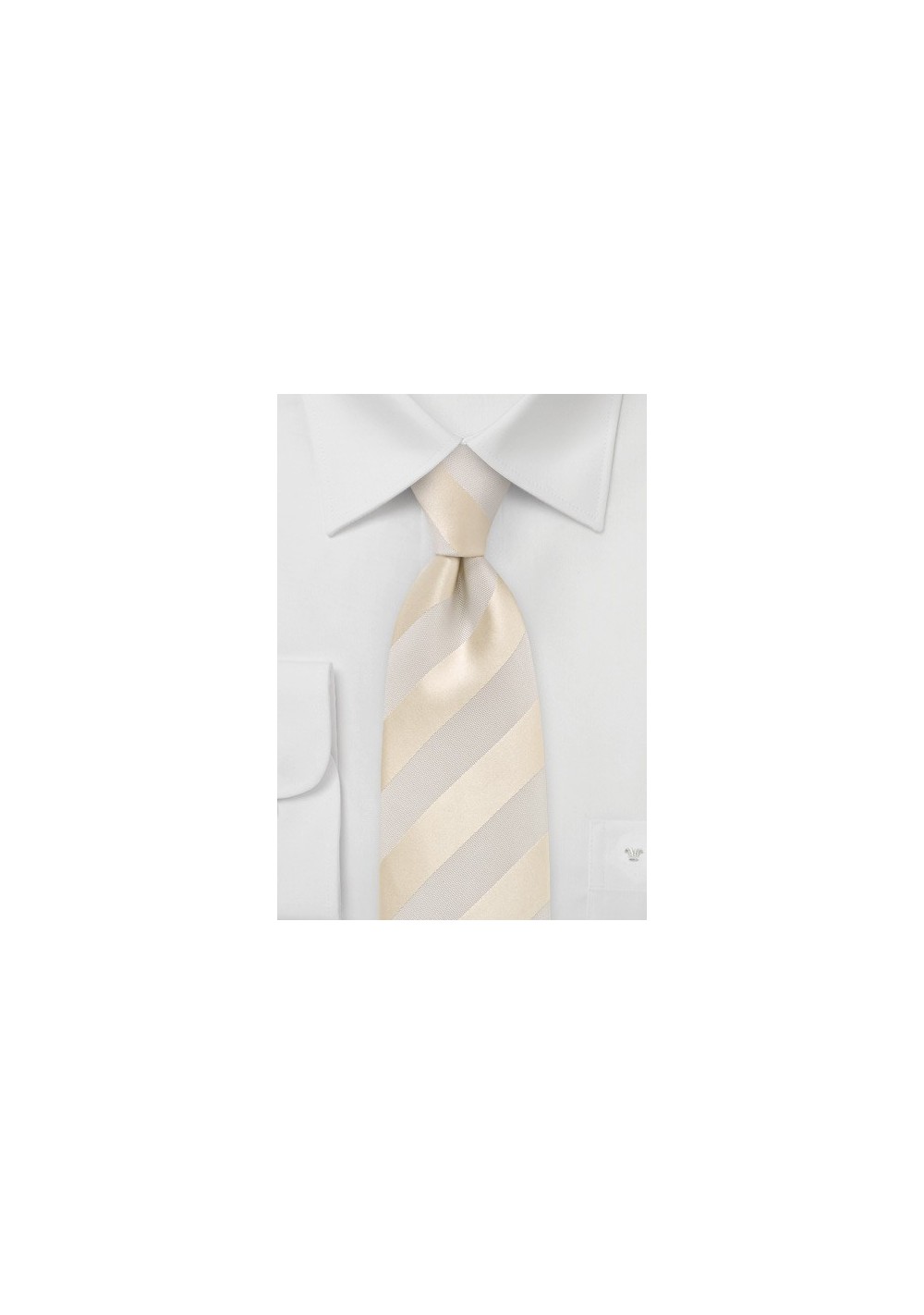 Ivory and Cream Striped Silk Tie