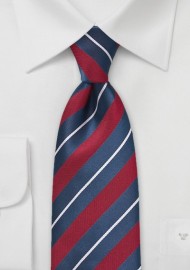 Tailored Red and Blue Striped Tie