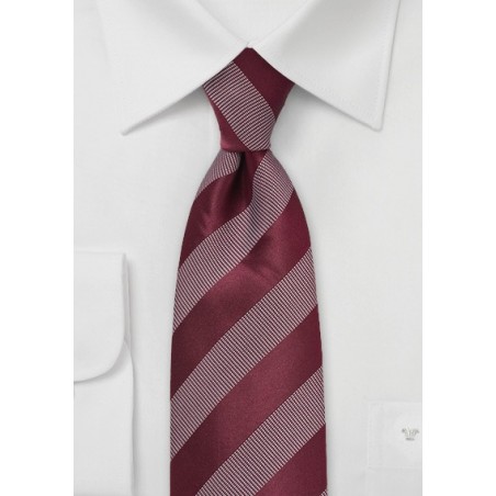 Striped Tie in Modern Merlot