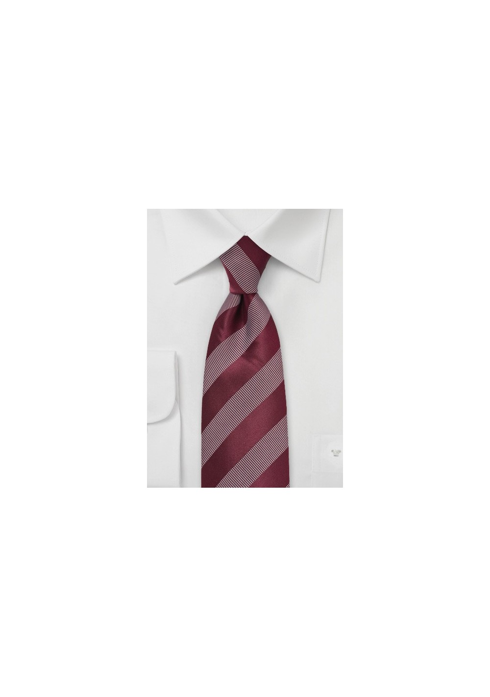 Striped Tie in Modern Merlot
