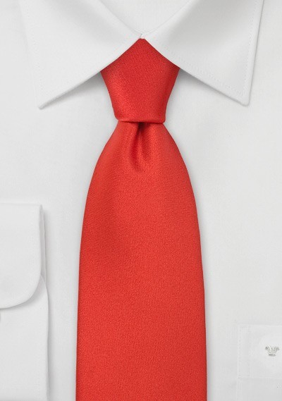 Solid Scarlet Red Tie in XL