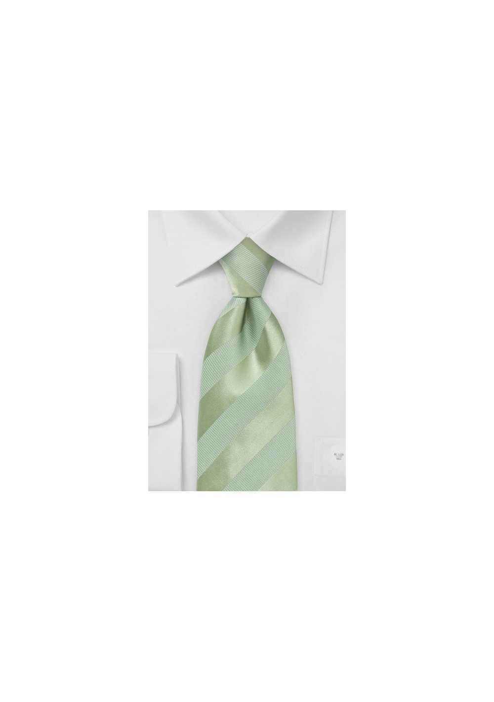 Striped Tie in Moss Green