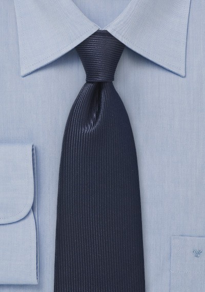 Textured Tie in Midnight Blue