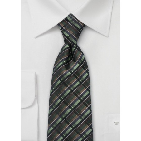 Modern Tie in Autumn Greens