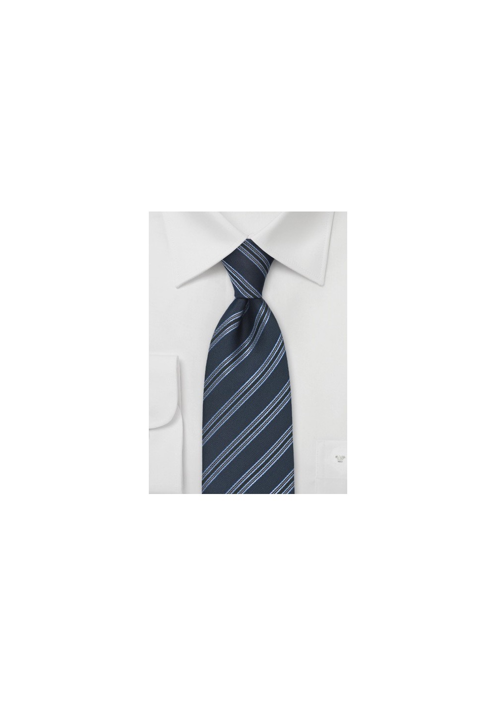Savvy Striped Tie in Navy and Black