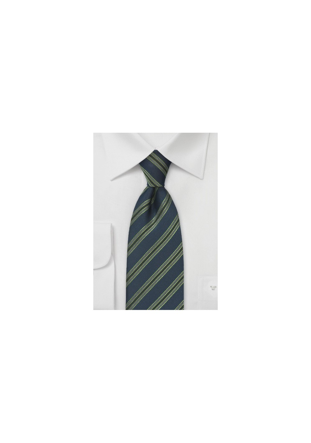 Striped Tie in Navy and Green