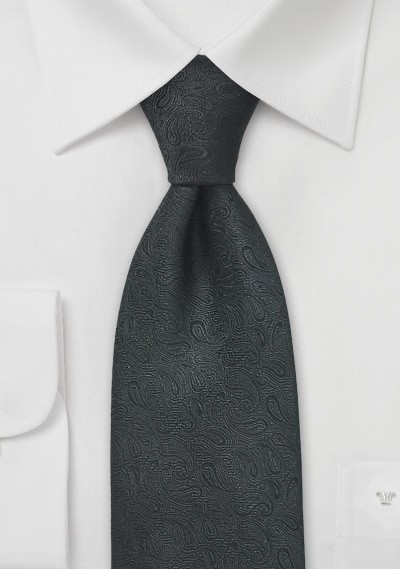 Monochromatic Black Paisley Tie