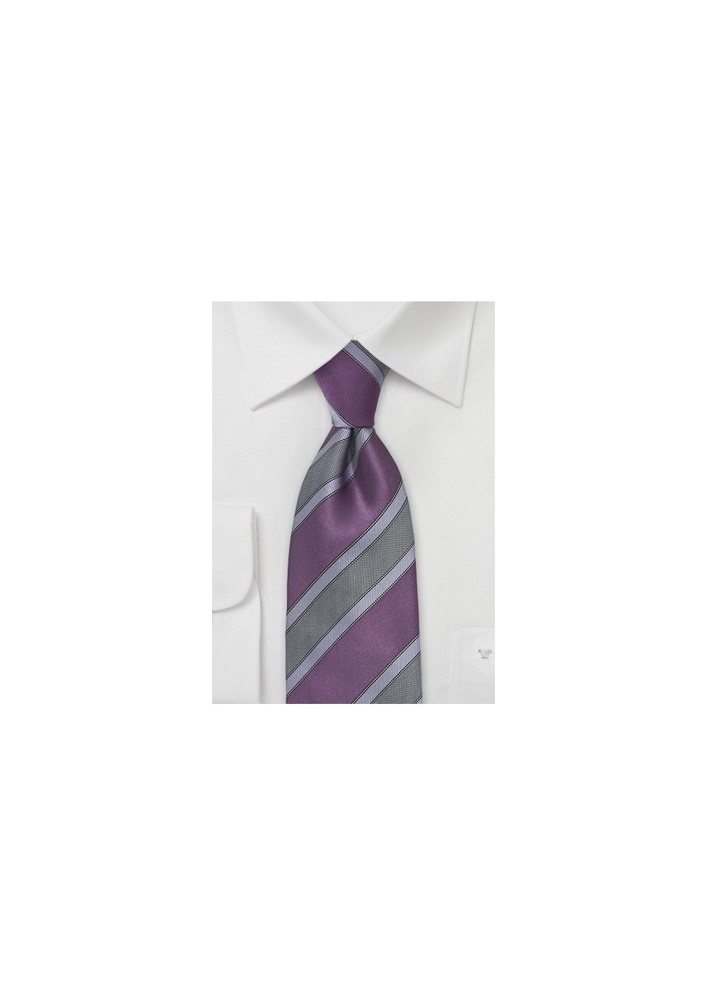 Graphic Striped Tie in Plum and Lilac