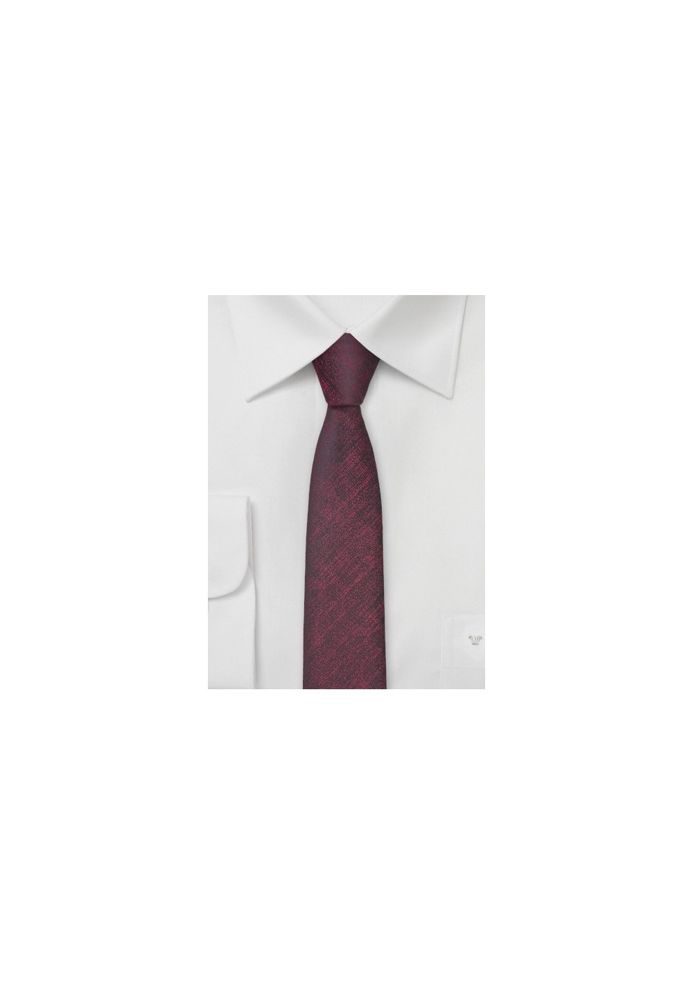 Ultra Skinny Tie in Heathered Wine Red