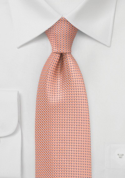 Patterned Tie in Mango and Blue