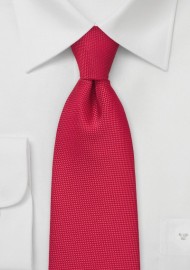 Bright Red Tie with Textured Fabric