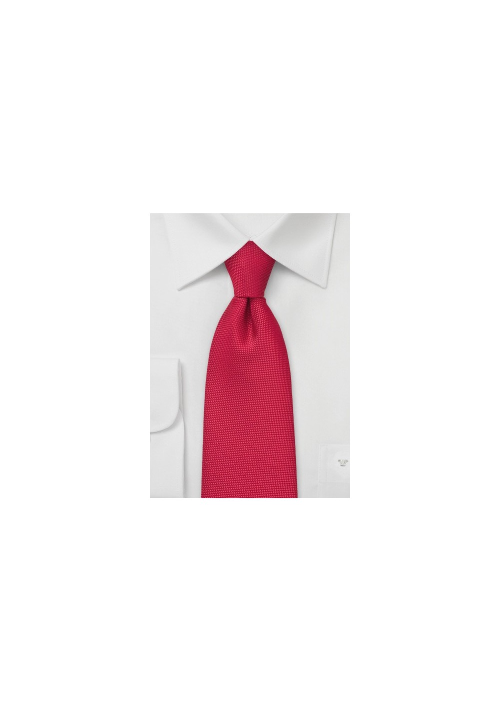 Bright Red Tie with Textured Fabric