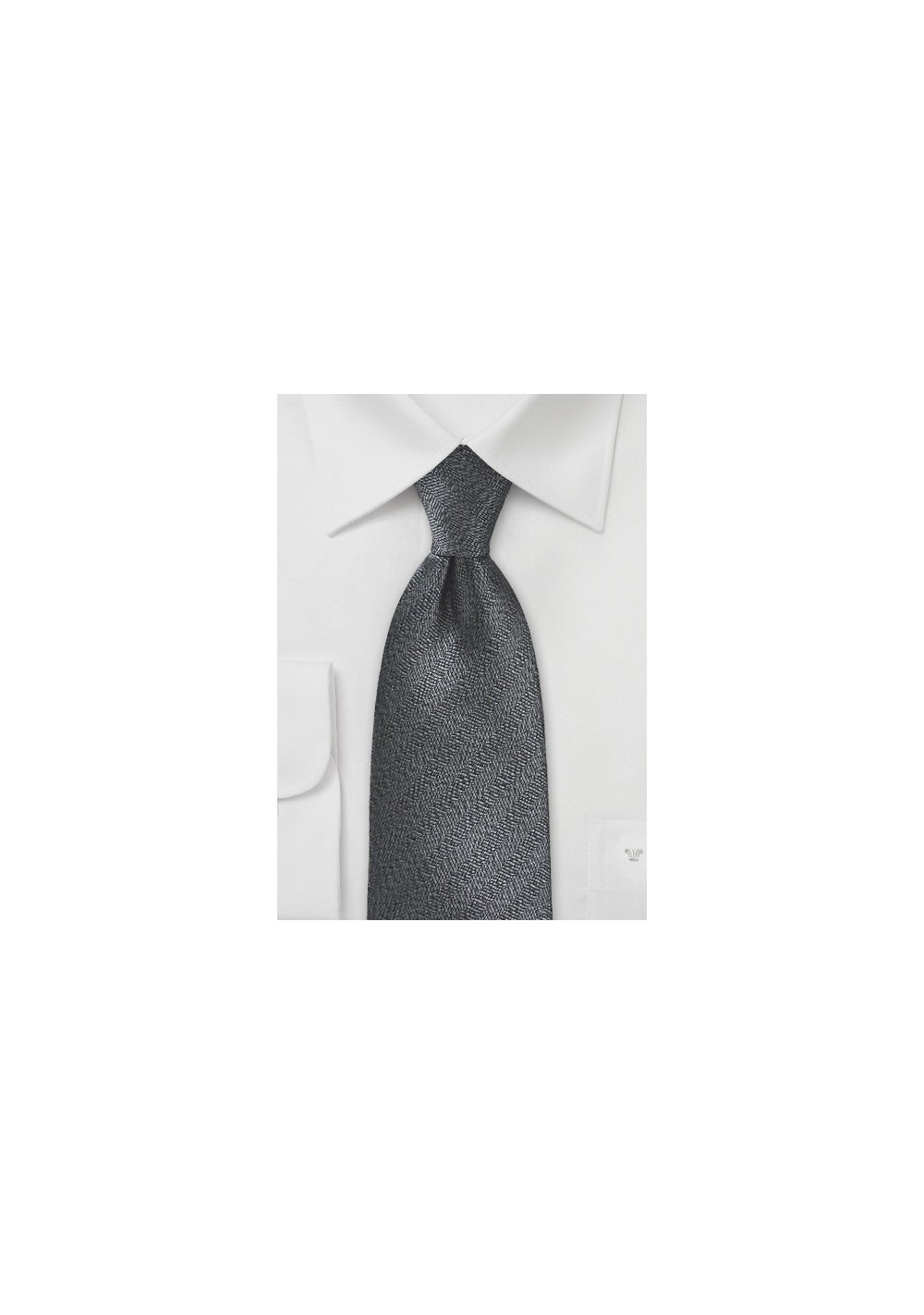 Textured Tie in Black and Pewter