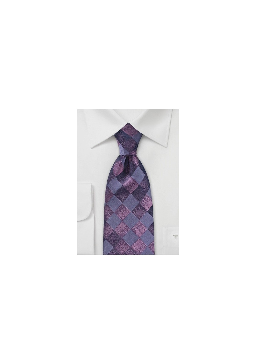 Large Diamond Patterned Tie in Viola Purple