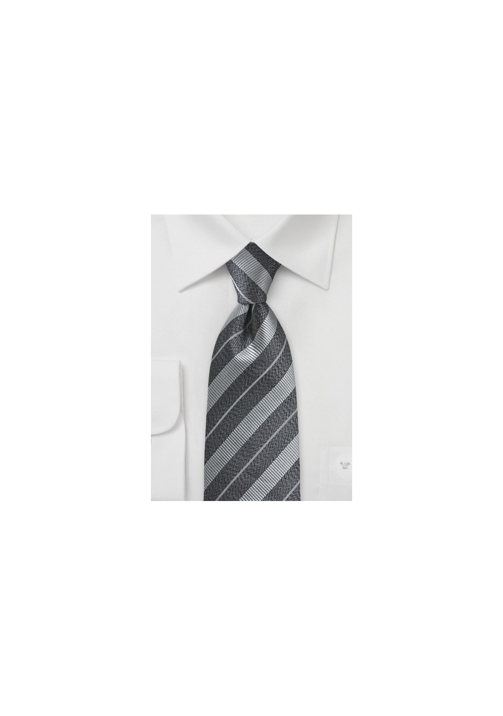 Monochromatic Striped Tie in Greys