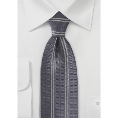 Vertical Striped Tie in Muted Violet