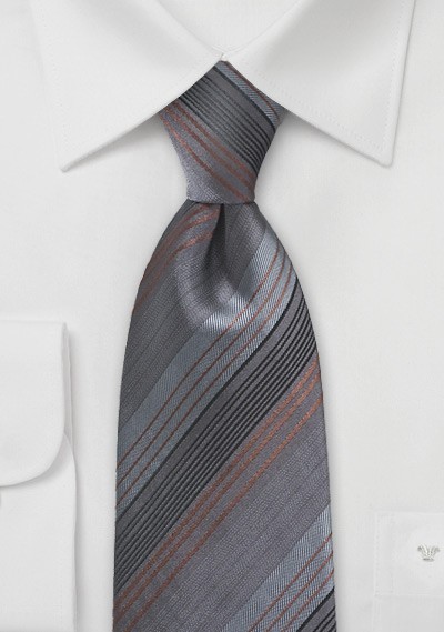 Sophisticated Striped Tie in Greys