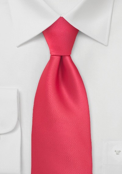 XL Length Tie in Bright Lollipop Red