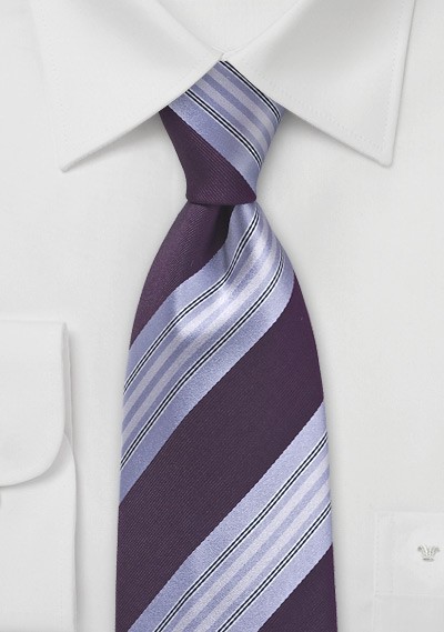 Purple and Lilac Striped Tie