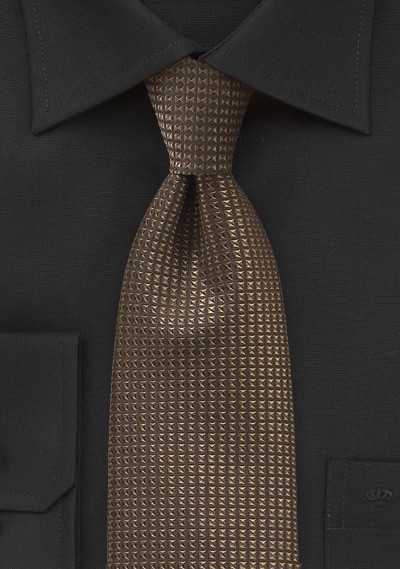 Square Patterned Tie in Metallic Bronze | Cheap-Neckties.com