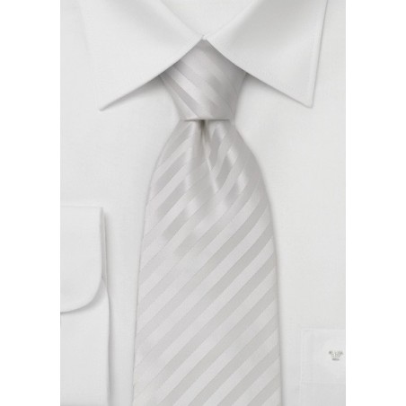 Elegant White Kids Length Necktie
