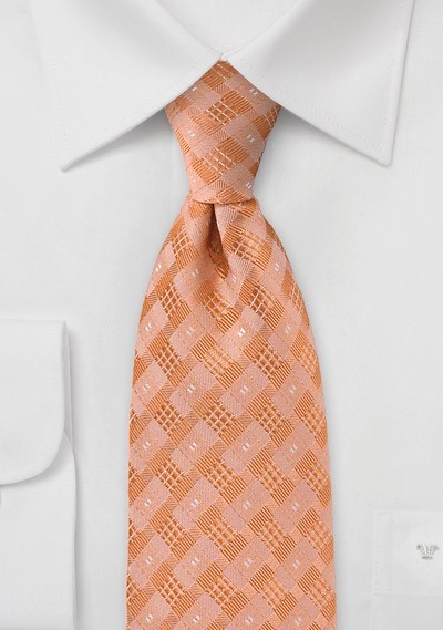 Peach Orange Silk Tie by Chevalier