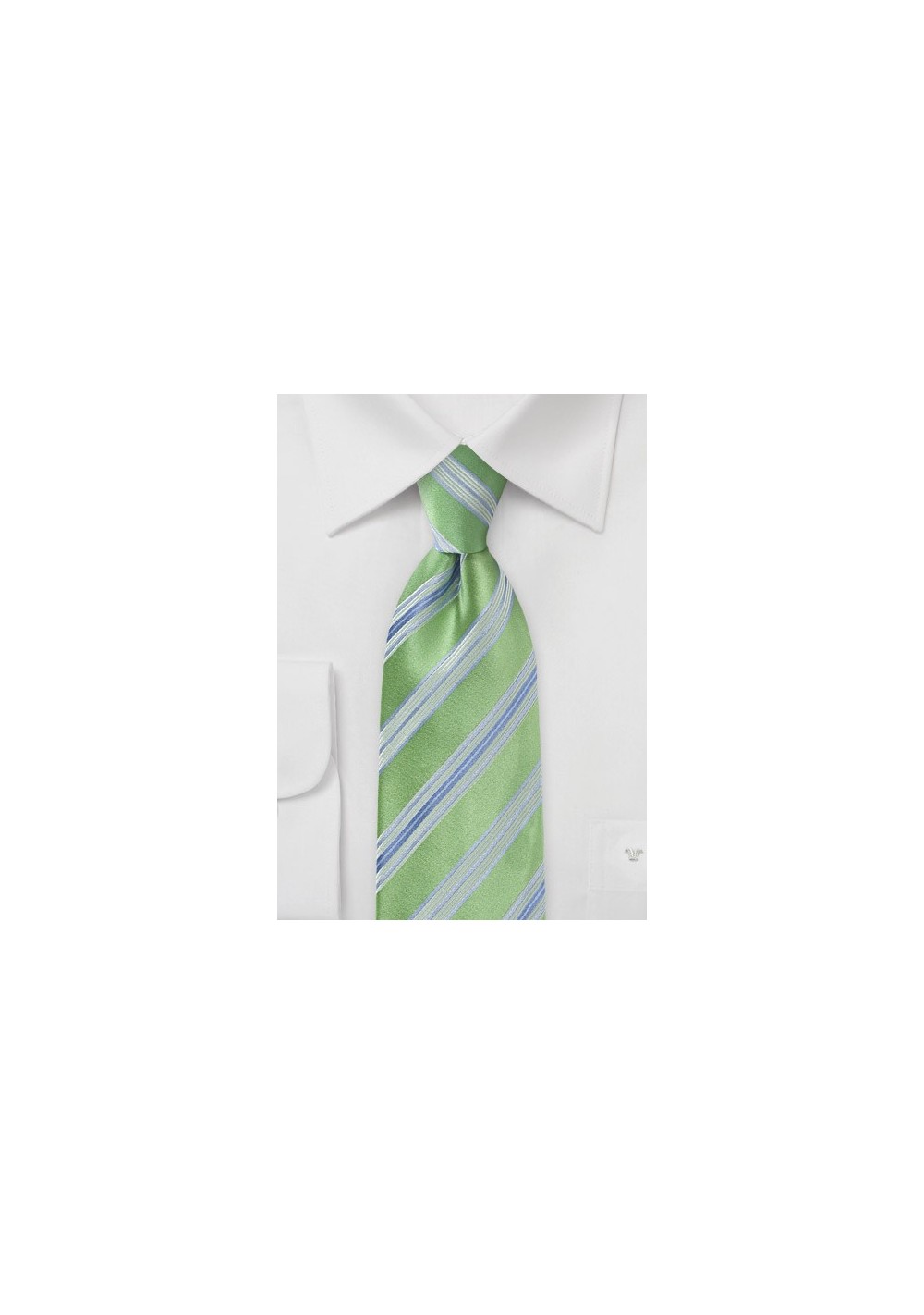 Striped Tie in Spring Green and Lilac