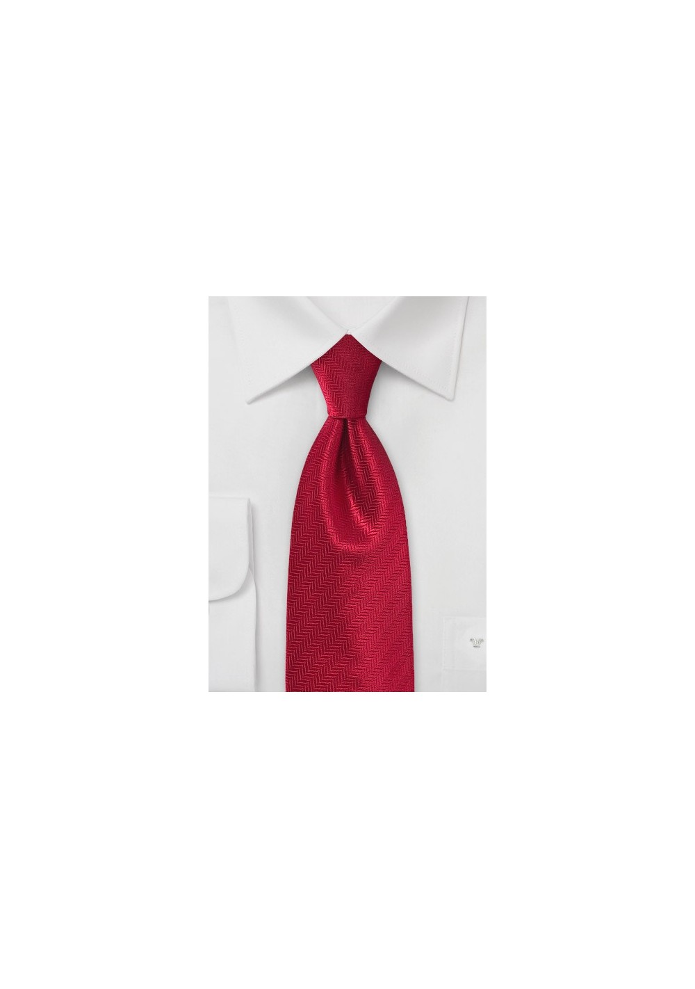 Feather Patterned Tie in Red