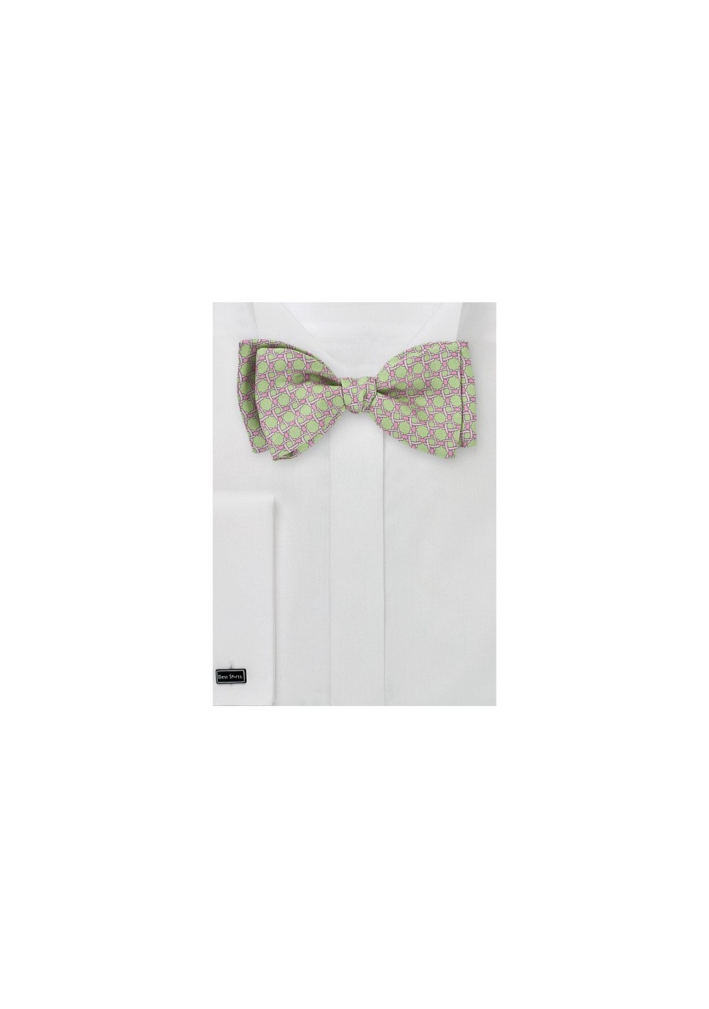 Lime Green and Pink Bow Tie