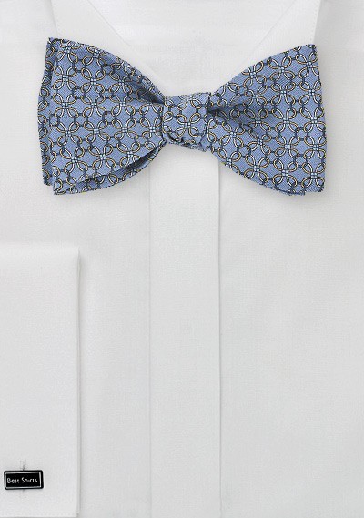 Art Deco Bow Tie in Lilacs and Blues