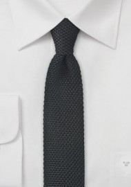 Knit Skinny Tie in Black