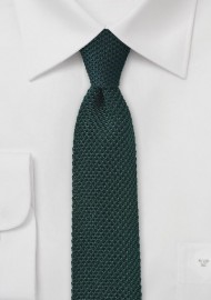 Skinny Knit Tie in Ivy Green