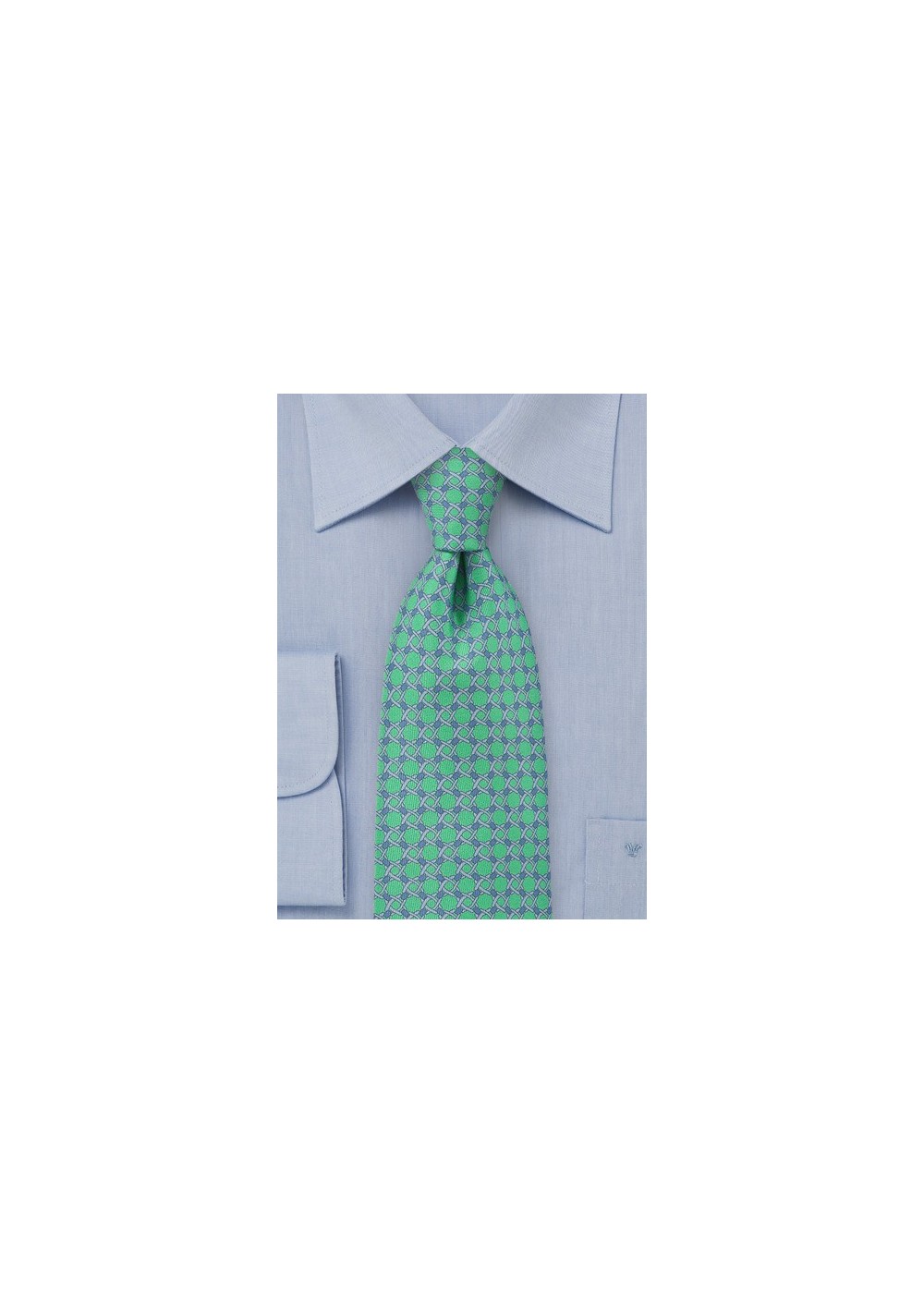Graphic Light Green and Lilac Necktie