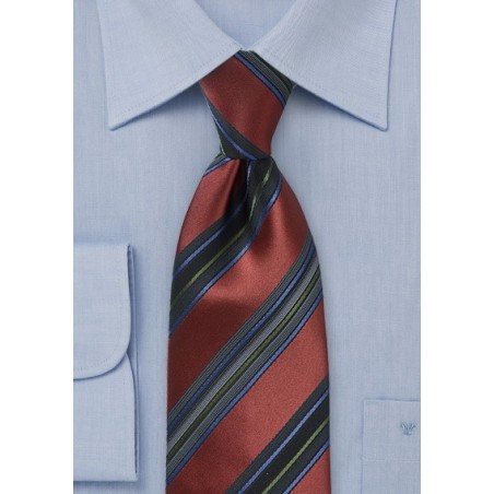 Regal Striped Tie in Rosewood