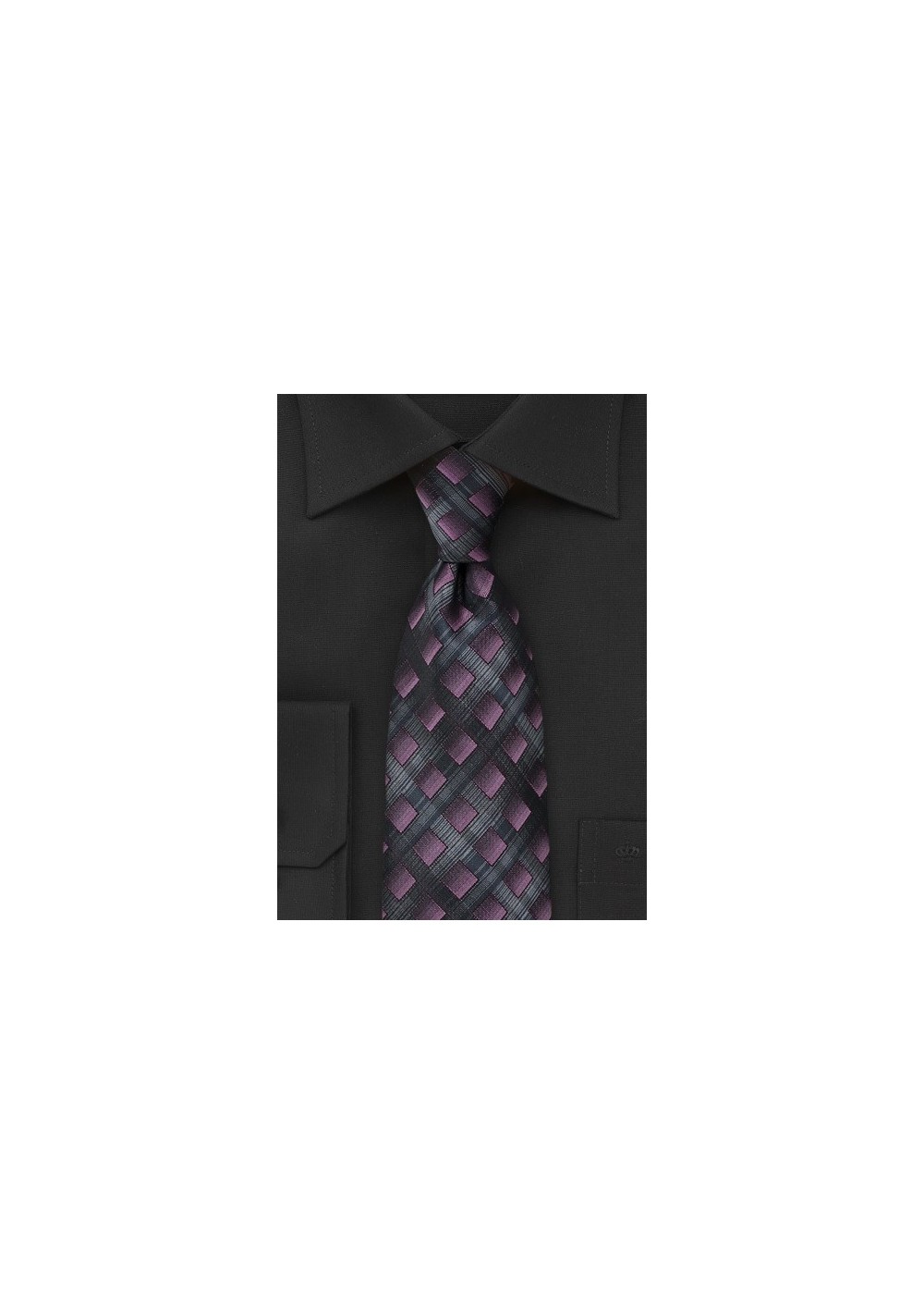 Diamond Tie in Purples and Blacks