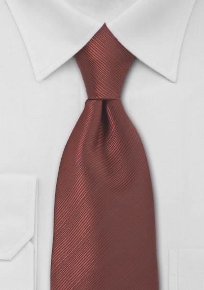 Bronze Red Necktie in Extra Long Length