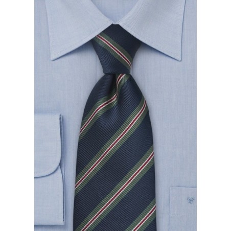 XL Navy and Green British Tie