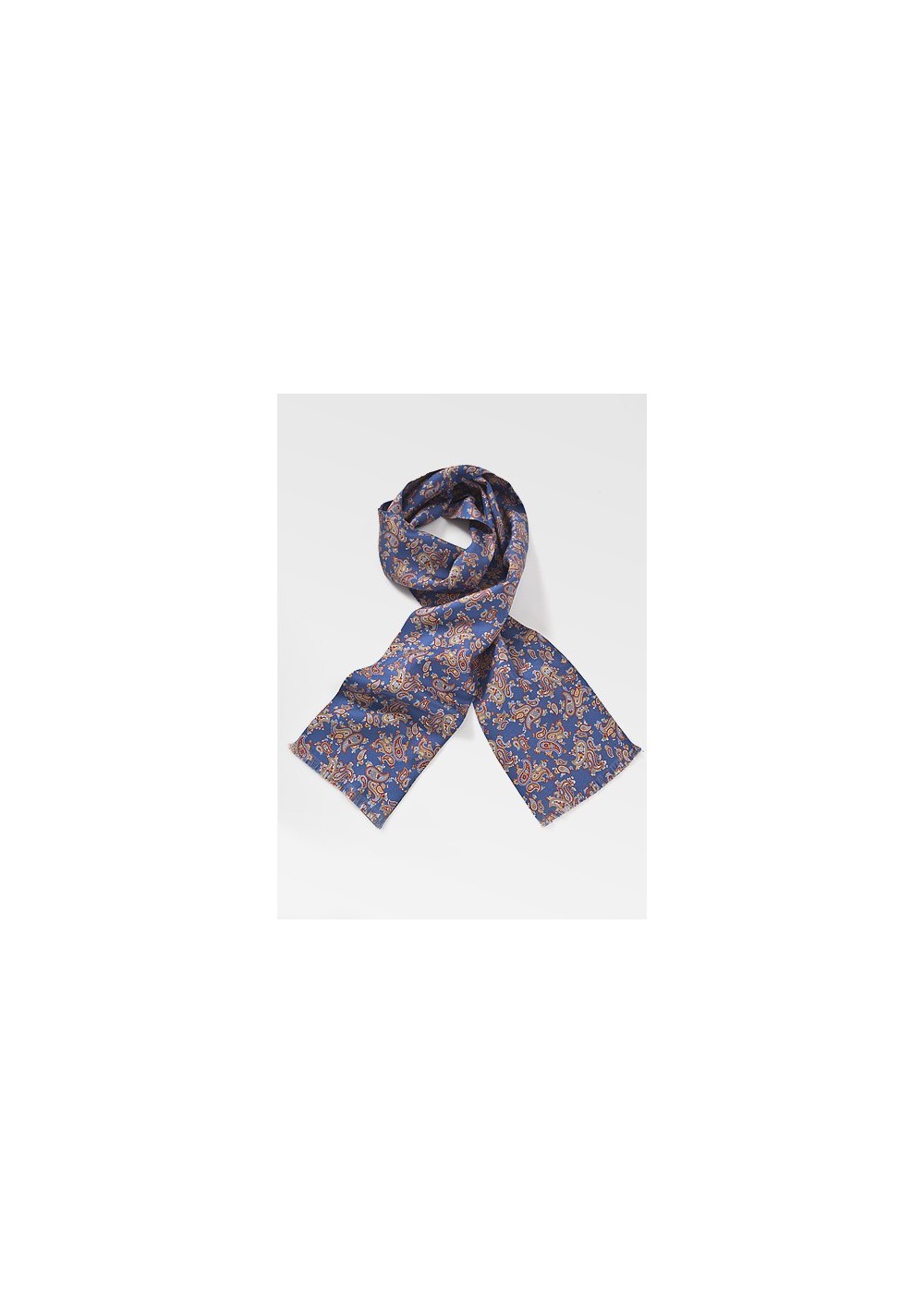Paisley Silk Scarf in Sapphire Blue