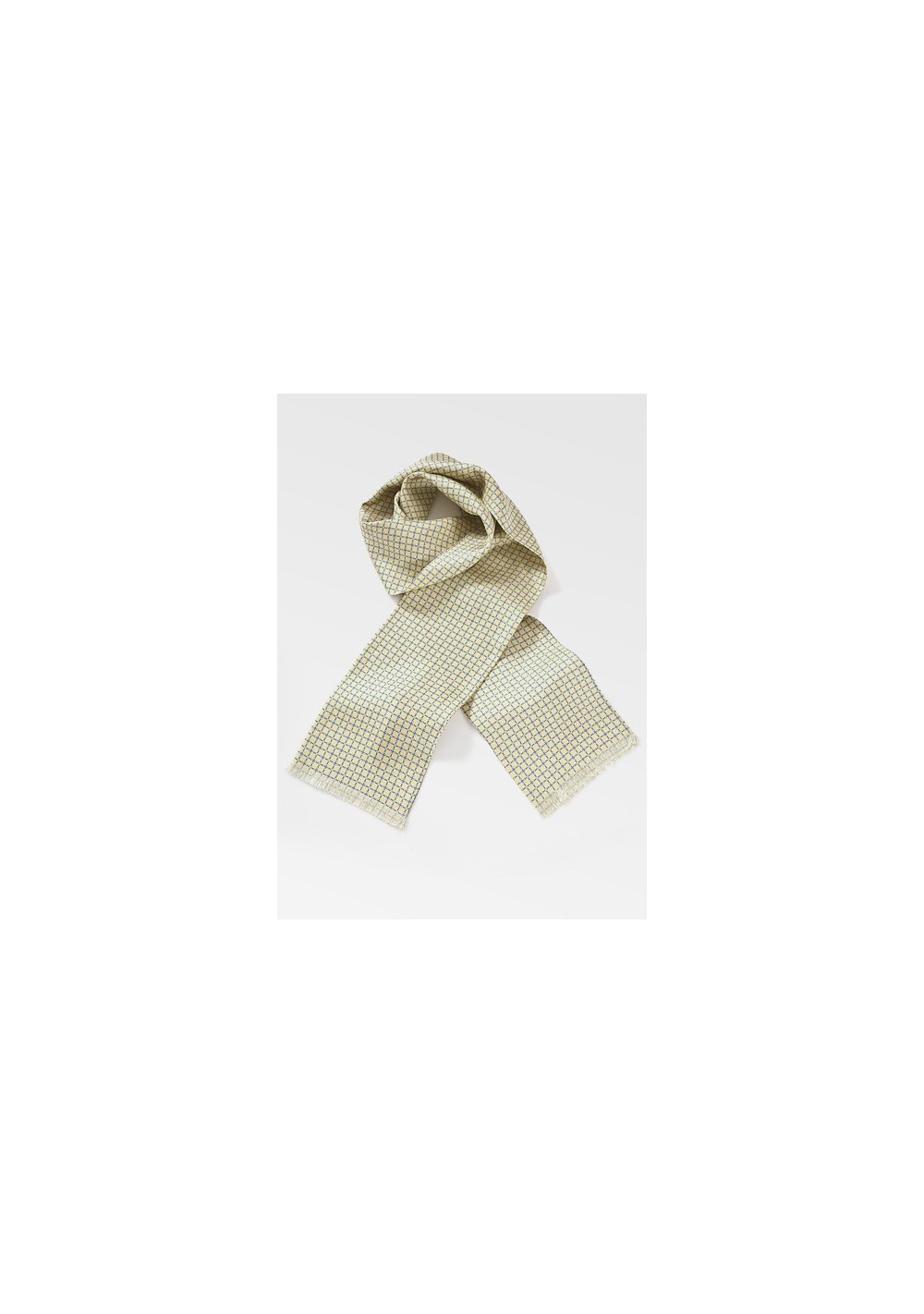 Designer Silk Scarf in Pale Yellows and Blues