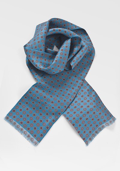 Decrative Silk Scarf in Teals | Cheap-Neckties.com