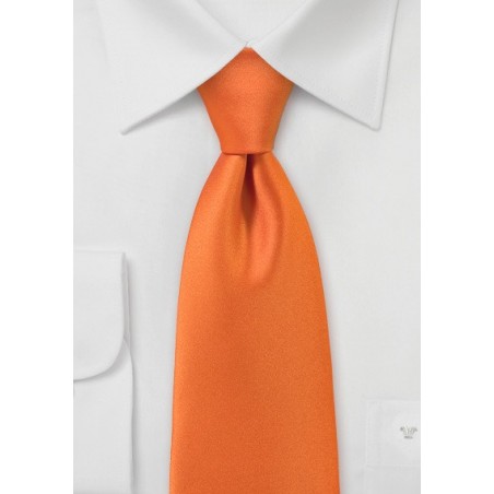 Solid Hued Necktie in Orange Sunset