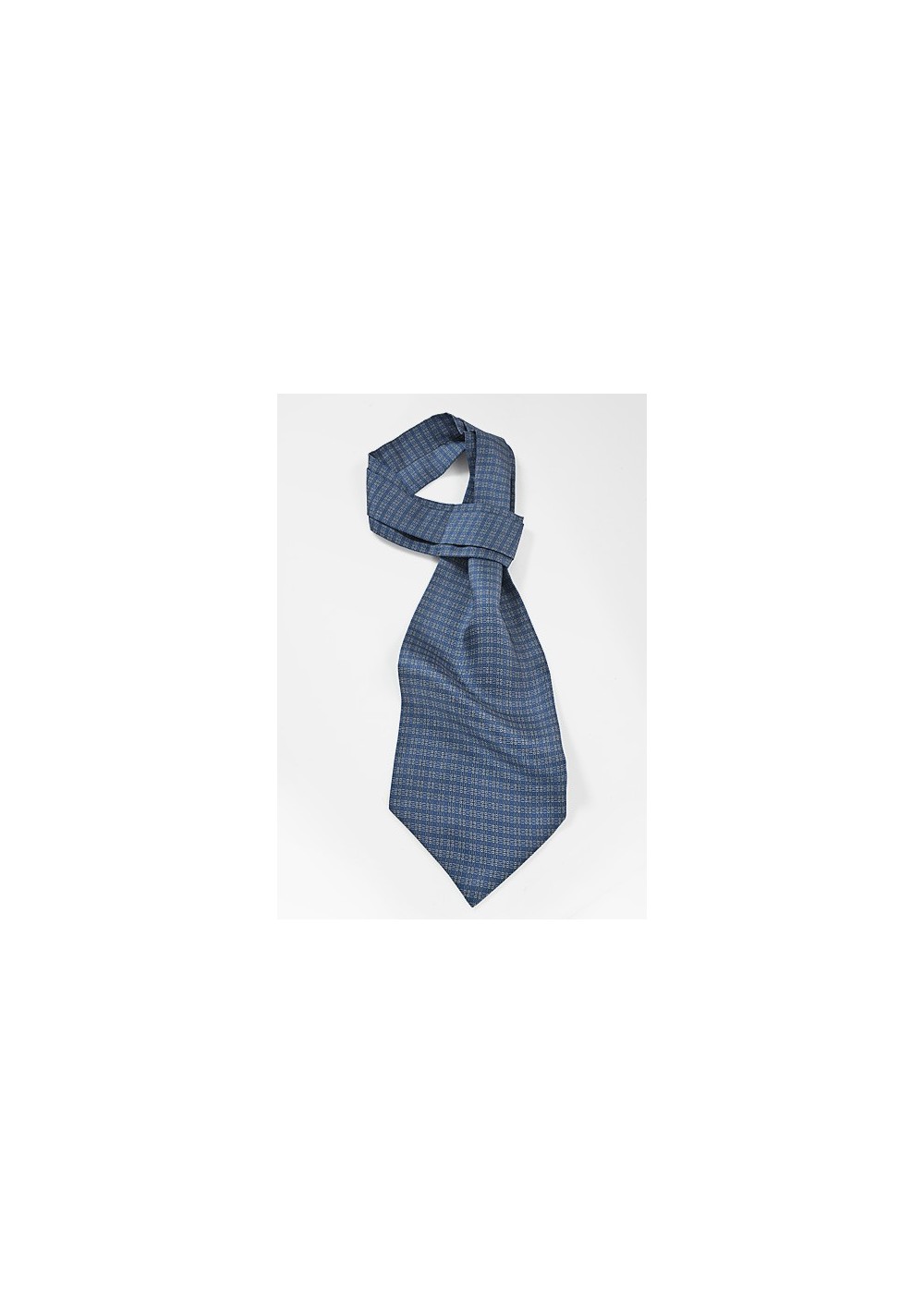 Graphic Patterned Ascot in Vintage Blue