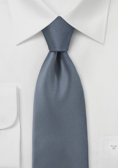 Solid Colored Tie in Carbon Grey