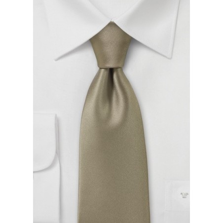 Solid Hued Tie in Golden Khaki