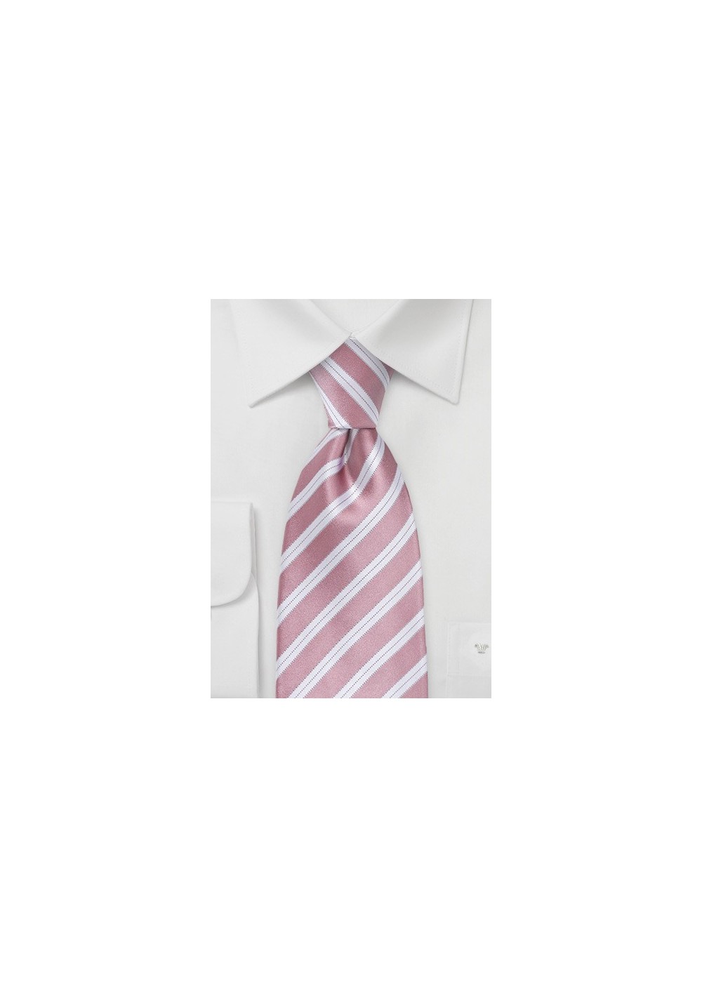 Striped Kids Sized Tie in Rose Petal Pink