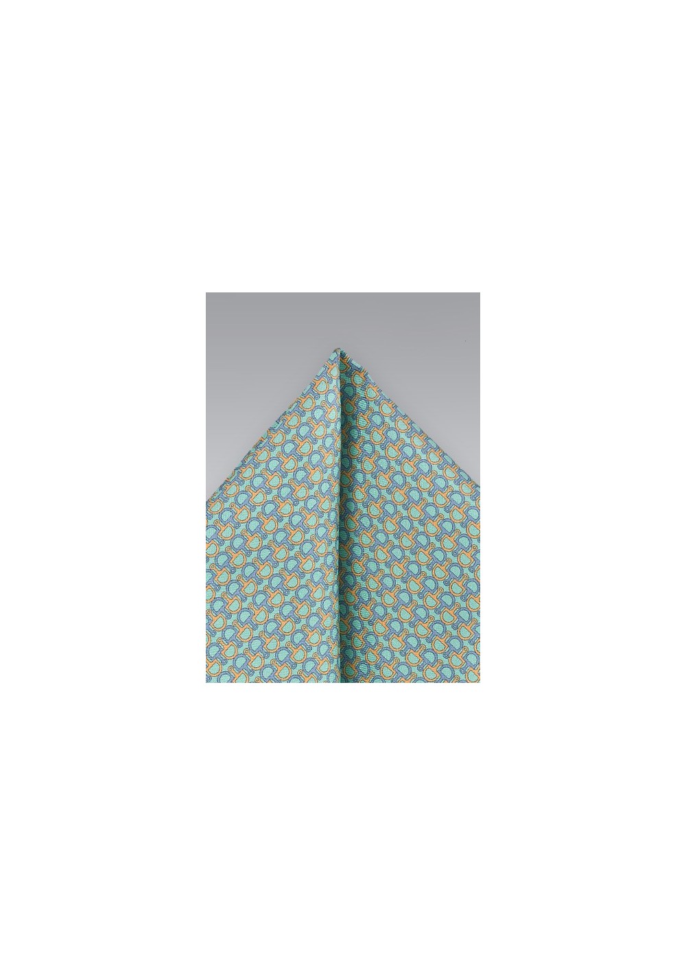 Charming Pocket Square in Aquas and Blues