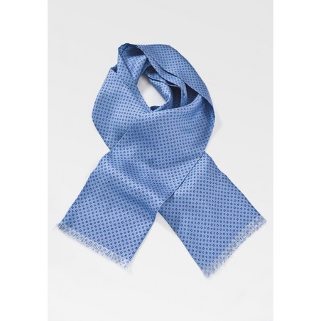 Patterned Scarf in Muted Blue