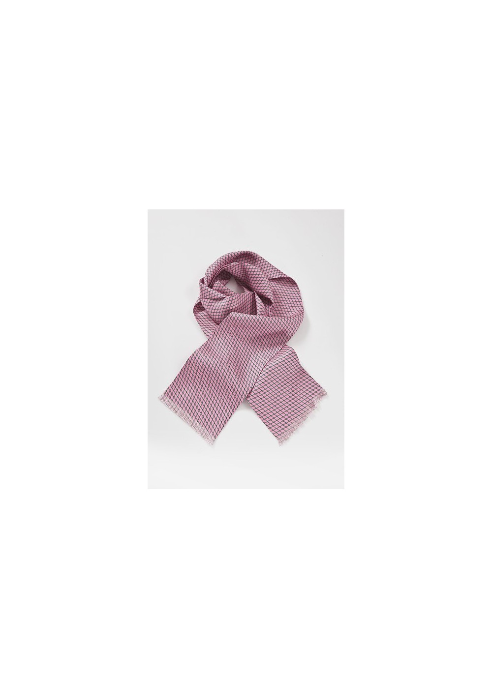 Vibrant Pink Man's Scarf with Net Pattern